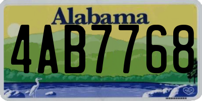 AL license plate 4AB7768
