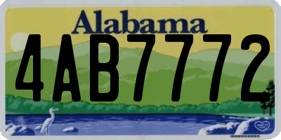 AL license plate 4AB7772