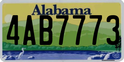 AL license plate 4AB7773