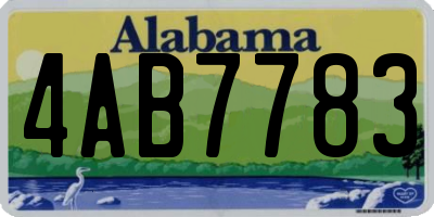 AL license plate 4AB7783
