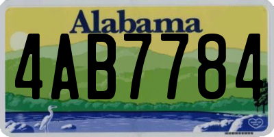 AL license plate 4AB7784