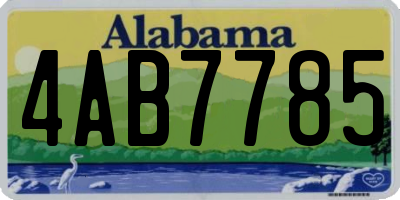 AL license plate 4AB7785