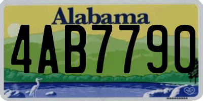 AL license plate 4AB7790