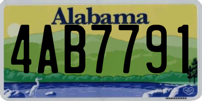 AL license plate 4AB7791