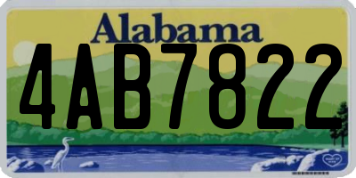 AL license plate 4AB7822