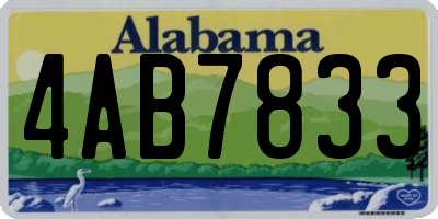 AL license plate 4AB7833