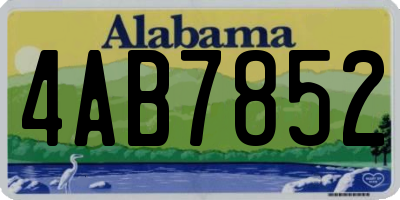 AL license plate 4AB7852