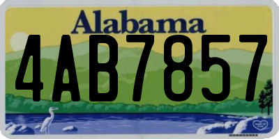 AL license plate 4AB7857
