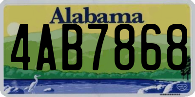 AL license plate 4AB7868