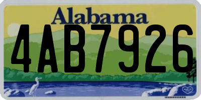 AL license plate 4AB7926