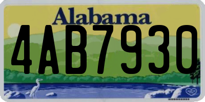 AL license plate 4AB7930