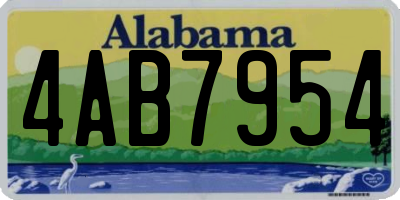 AL license plate 4AB7954