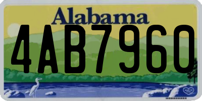 AL license plate 4AB7960