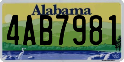 AL license plate 4AB7981