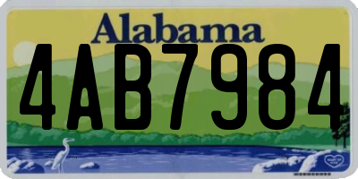 AL license plate 4AB7984