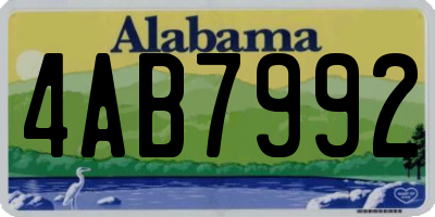 AL license plate 4AB7992