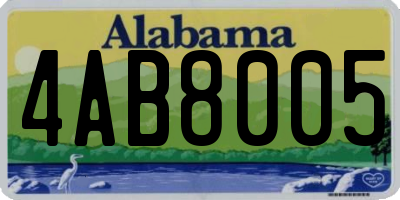 AL license plate 4AB8005