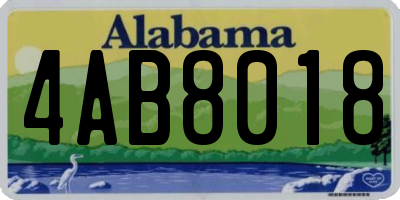 AL license plate 4AB8018