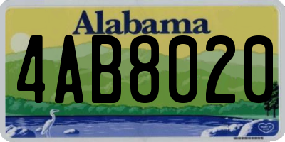 AL license plate 4AB8020