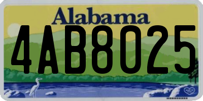 AL license plate 4AB8025