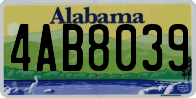 AL license plate 4AB8039