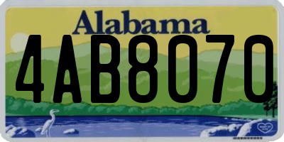 AL license plate 4AB8070