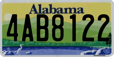 AL license plate 4AB8122