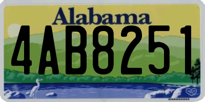 AL license plate 4AB8251