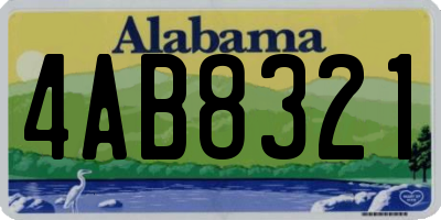 AL license plate 4AB8321