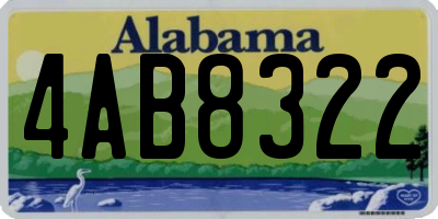 AL license plate 4AB8322