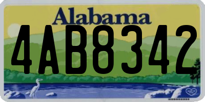 AL license plate 4AB8342