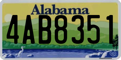AL license plate 4AB8351