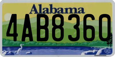 AL license plate 4AB8360