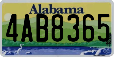 AL license plate 4AB8365