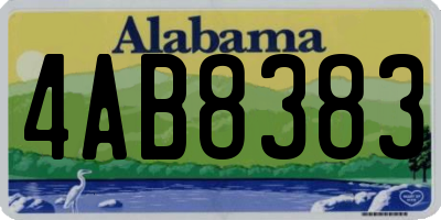 AL license plate 4AB8383