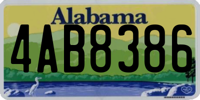 AL license plate 4AB8386