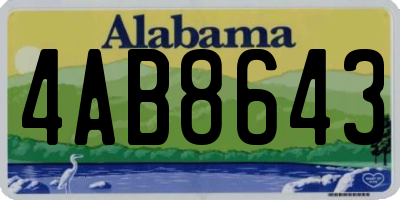 AL license plate 4AB8643