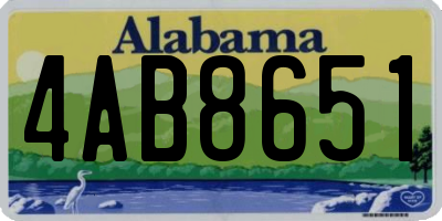 AL license plate 4AB8651
