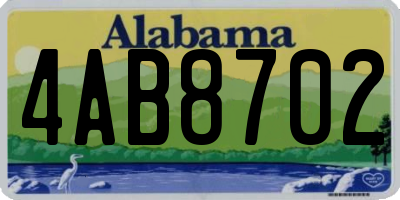 AL license plate 4AB8702