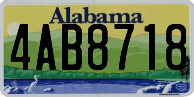 AL license plate 4AB8718