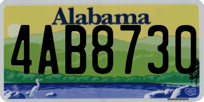 AL license plate 4AB8730