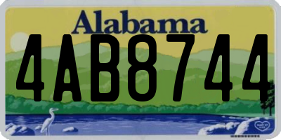 AL license plate 4AB8744