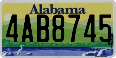 AL license plate 4AB8745