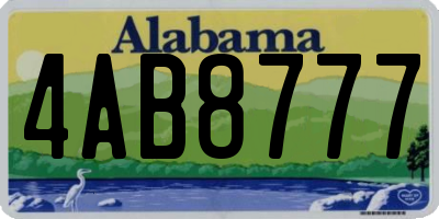 AL license plate 4AB8777