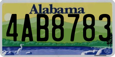 AL license plate 4AB8783