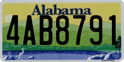 AL license plate 4AB8791