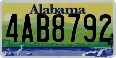 AL license plate 4AB8792