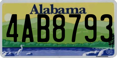 AL license plate 4AB8793