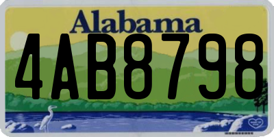 AL license plate 4AB8798