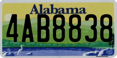 AL license plate 4AB8838